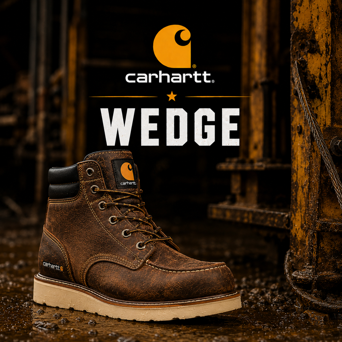 Carhartt Wedge Sole Work Boots with wedge-style outsoles