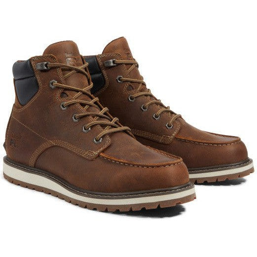 Timberland PRO Men's Irvine 6" Soft Toe Moc Toe Wedge Work Boot - Brown - TB1A42TY214 7 / Medium / Brown - Overlook Boots
