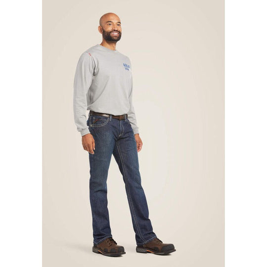 Ariat Men's Flame Resistant M4 Relaxed Boundary Boot Cut Jean Shale - 10016174 - Overlook Boots