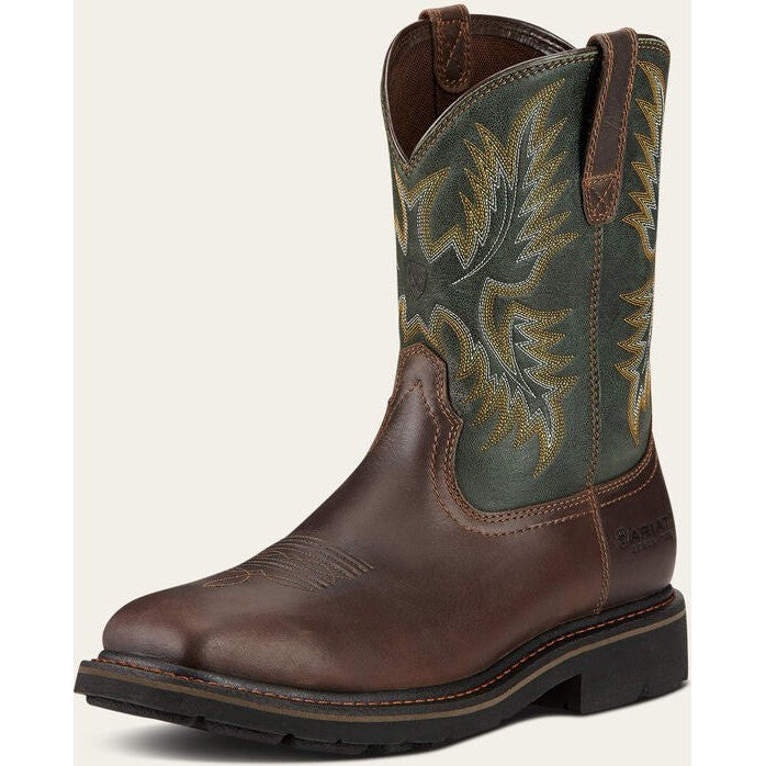 Ariat Men's Sierra Wide Square Toe Steel Toe Work Boot -Brown- 10017434 - Overlook Boots