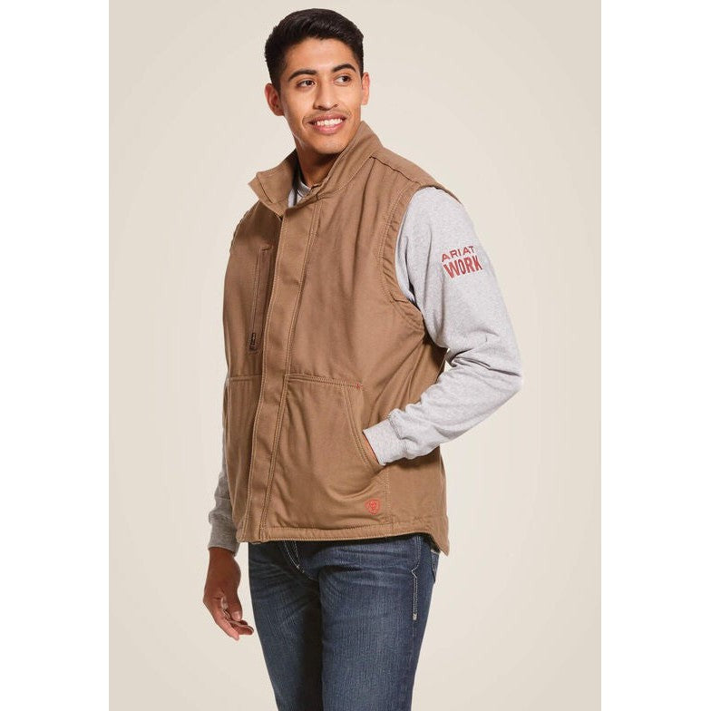 Ariat Men's Workhorse Flame Resist Insulated Vest Khaki - 10024031 Small / Field Khaki / Standard - Overlook Boots