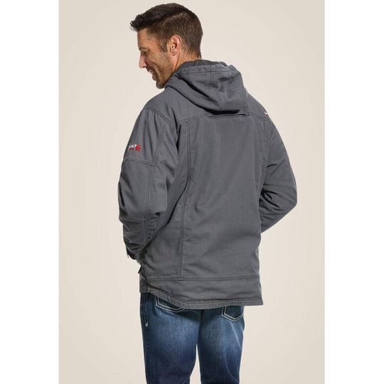 Ariat Men's Flame Resistant DuraLight Stretch Flame Resist Canvas Jacket Gray - 10027865 - Overlook Boots