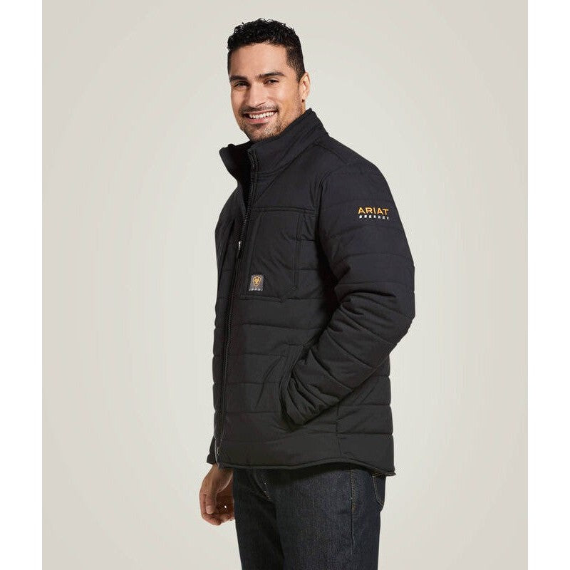 Ariat Men's Rebar Valiant Stretch Canvas Insulated Jacket Black - 10032975 - Overlook Boots