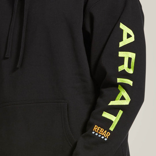 Ariat Rebar Sudadera con Capucha Gráfica para Hombre, Resistente a Manchas - Negro - 10032993 - Imagen 4