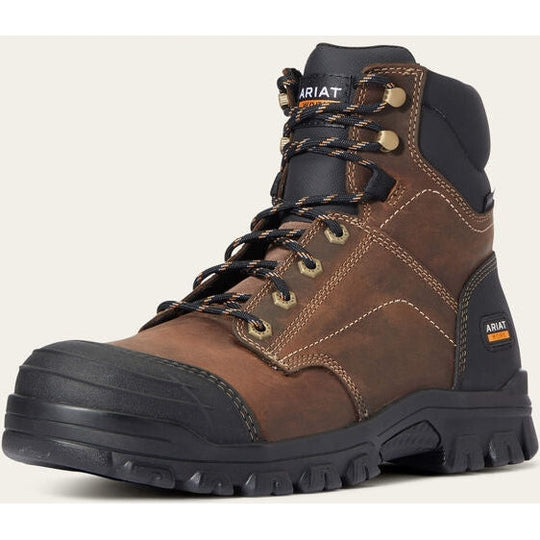 Ariat Men's Treadfast 6" Steel Toe Slip Resistant Work Boot - Brown - 10034671 - Overlook Boots