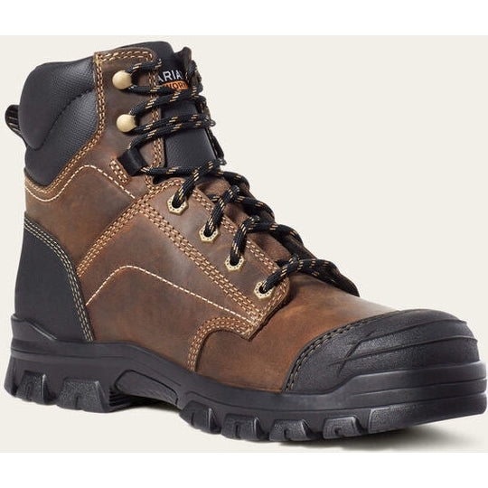 Ariat Men's Treadfast 6" Steel Toe Slip Resistant Work Boot - Brown - 10034671 6 / Medium / Brown - Overlook Boots