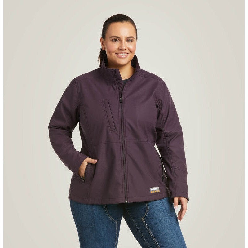 Ariat Women's Rebar Stretch Canvas Softshell Jacket Plum - 10037661 - Overlook Boots