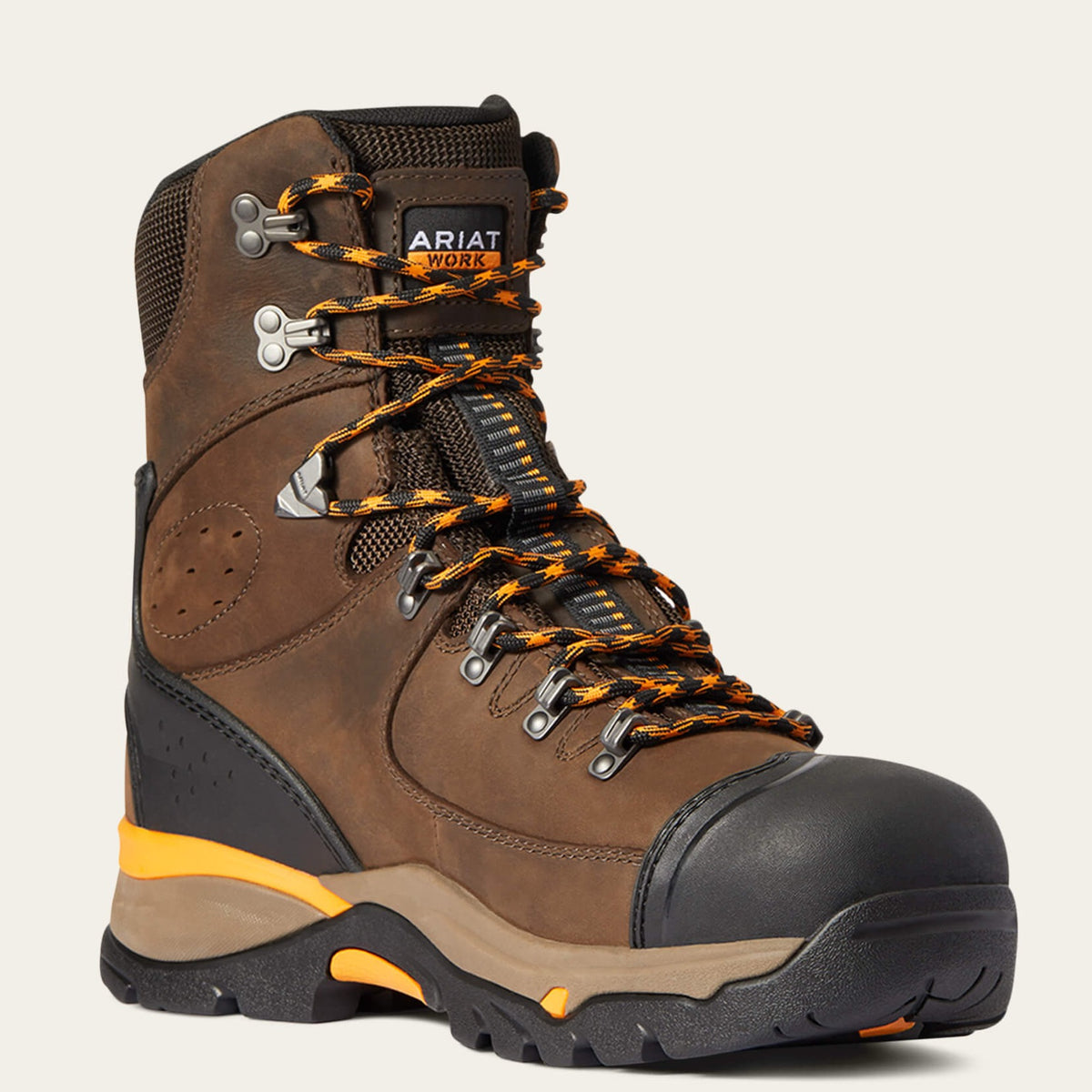 Ariat Men's Endeavor 8" Carbon Toe Waterproof Work Boot - Chocolate Brown - 10038373 7 / Medium / Brown - Overlook Boots