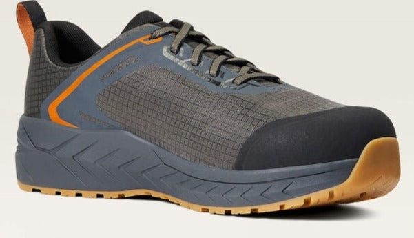 Ariat Men's Outpace Composite Toe Safety Slip Resistant Work Shoe -Gunmetal- 10040282 7 / Medium / Grey - Overlook Boots