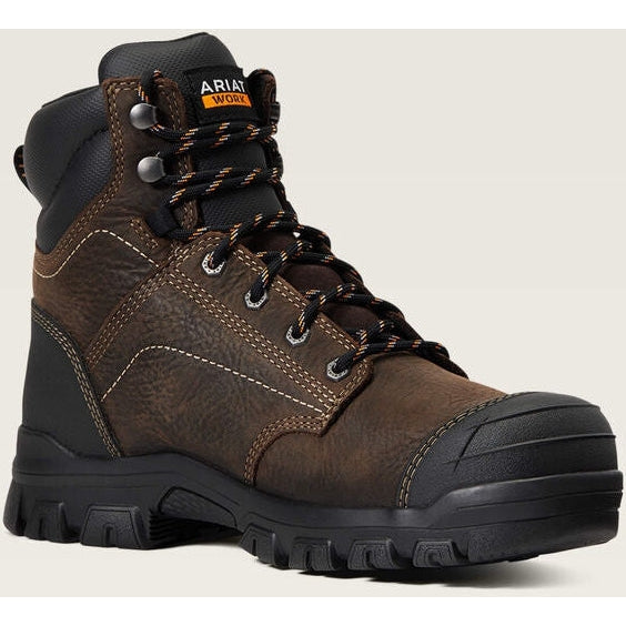 Ariat Men's Treadfast 6" Soft Toe Waterproof Slip Resistant Work Boot - Brown - 10040404 5.5 / Medium / Brown - Overlook Boots