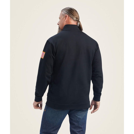 Ariat DuraStretch Camisa de Trabajo de Forro Polar para Hombre, Cierre 1/2, Resistente al Fuego (FR) - Negro - 10041480 - Imagen 4
