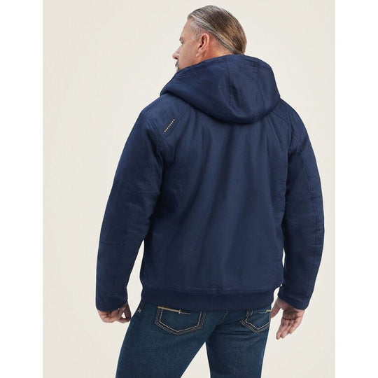Ariat Rebar DuraCanvas Chamarra de Trabajo para Hombre, Repelente al Agua, Forro Sherpa - Azul Marino - 10041539 - Imagen 5