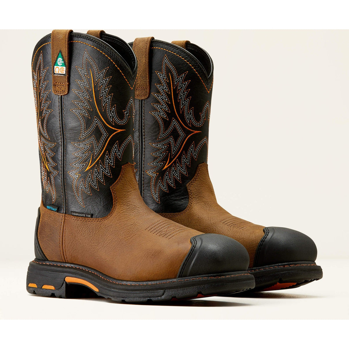 Ariat Men's WorkHog XTR 11" Composite Toe Waterproof CSA Puncture Resistant Work Boot - Rye Brown/Black - 10042491 7 / Medium / Brown - Overlook Boots