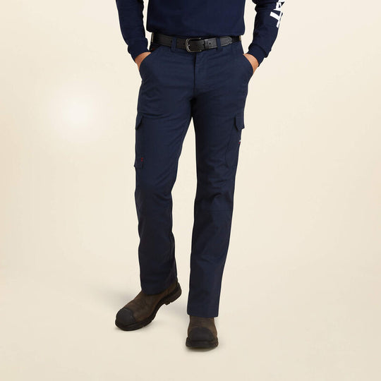 Ariat M7 Slim DuraStretch Pantalón de Trabajo de Sarga para Hombre, Resistente al Fuego (FR), Pierna Recta - Azul Marino - 10043150