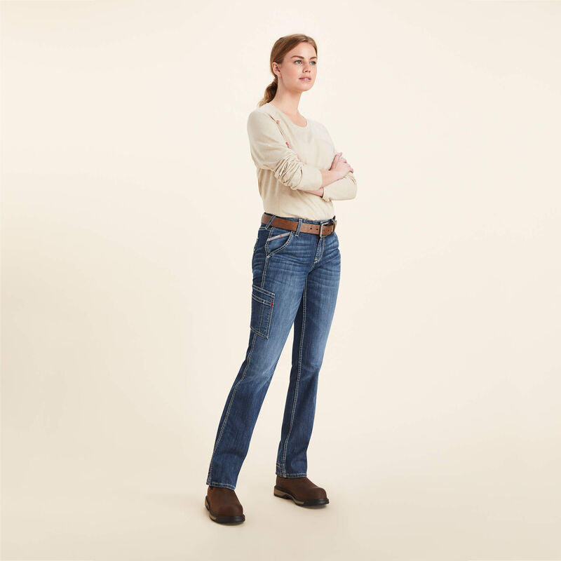Ariat Women's Flame Resistant Perfect Rise DuraLight Stretch Straight Jean - 10043155 - Overlook Boots