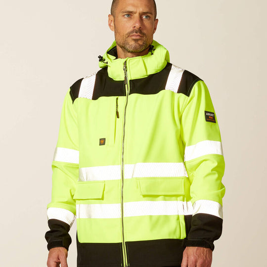 Ariat Rebar Chamarra Softshell para Hombre, Resistente al Agua, Alta Visibilidad - Amarillo - 10046407