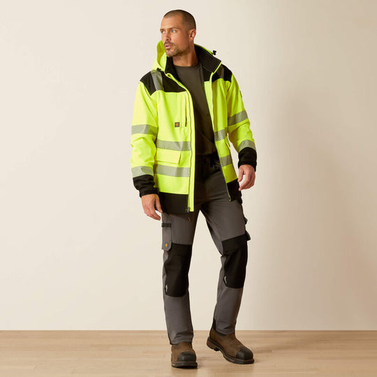 Ariat Rebar Chamarra Softshell para Hombre, Resistente al Agua, Alta Visibilidad - Amarillo - 10046407 - Imagen 6