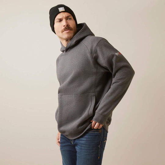 Ariat Rev Sudadera Tipo Pullover para Ropa de Trabajo para Hombre, Resistente al Fuego (FR), Con Capucha - Carbón - 10046643