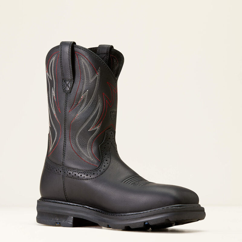 Ariat Men's Sierra Shock Shield Steel Toe Slip Resistant Work Boot - Black - 10046929 7 / Medium / Black - Overlook Boots