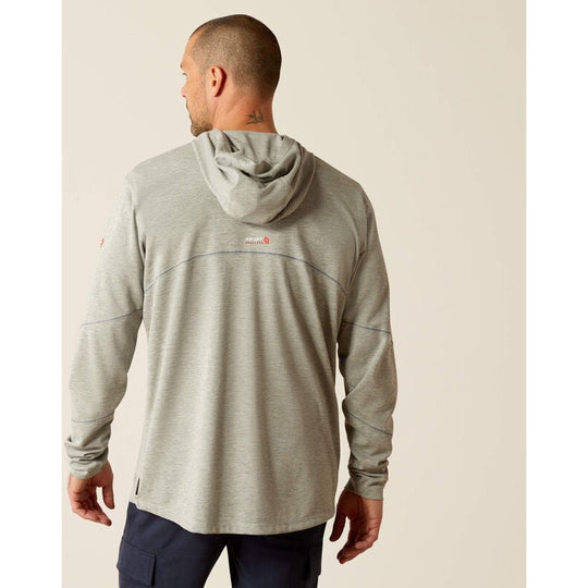 Ariat Primo Playera para Hombre, Resistente al Fuego (FR), Con Capucha - Gris - 10052109 - Imagen 5