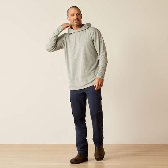 Ariat Primo Playera para Hombre, Resistente al Fuego (FR), Con Capucha - Gris - 10052109 - Imagen 2