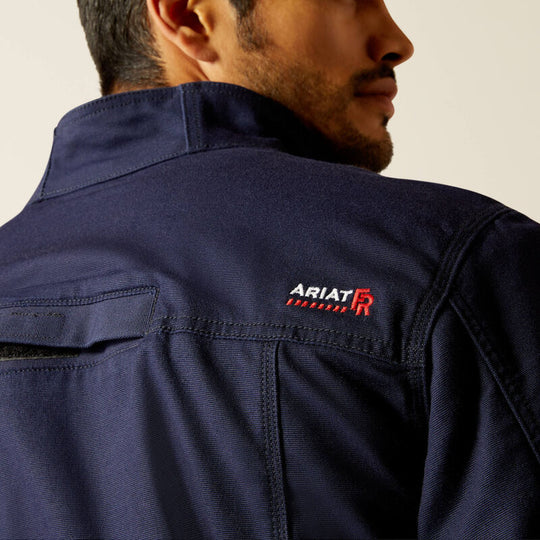 Ariat Men's Flame Resistant DuraLight Cordura Canvas Field Jacket Navy - 10052715 - Overlook Boots