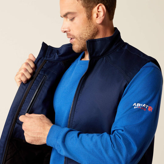 Ariat Men's Flame Resistant Basic Waterproof Insulated Vest - Navy- 10052909 - Overlook Boots