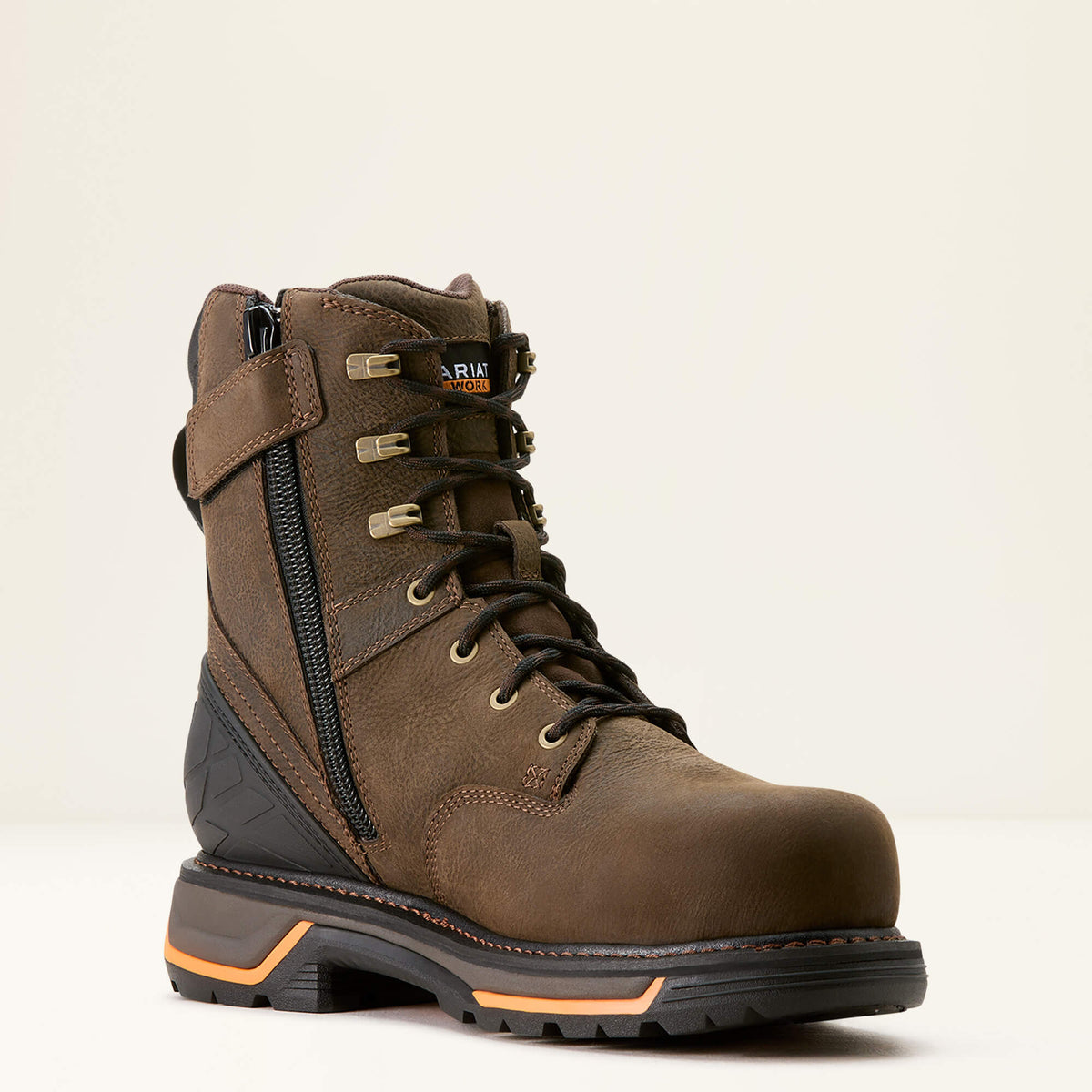 Ariat Men's Big Rig 8" Composite Toe Waterproof Slip Resistant Work Boot - Iron Coffee - 10053573 - Overlook Boots