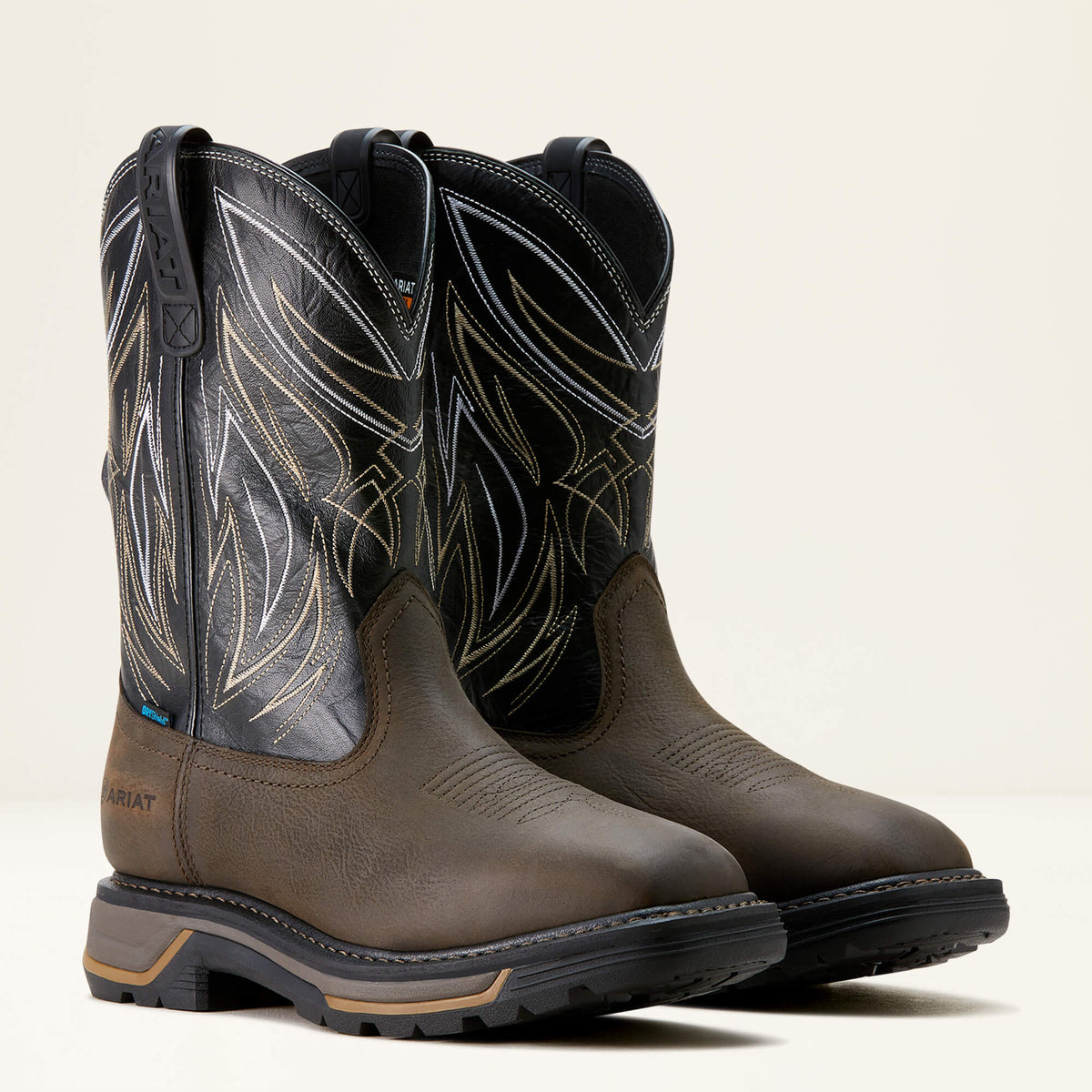 Ariat Men's Big Rig BOA 11" Soft Toe Waterproof Western Work Boot - Iron Coffee/Black - 10053777 - Overlook Boots