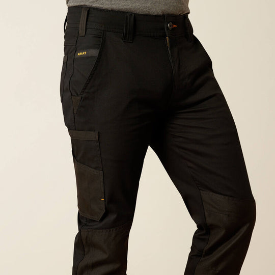 Ariat Men's Rebar M5 Slim DuraStretch Cargo Straight Pant - Black - 10060357 - Overlook Boots