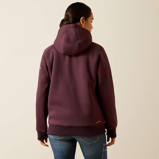 Ariat Rebar Sudadera de Sherpa para Mujer, Cierre Completo, Para Todo Clima, Con Capucha - Fudge - 10062329 - Imagen 6
