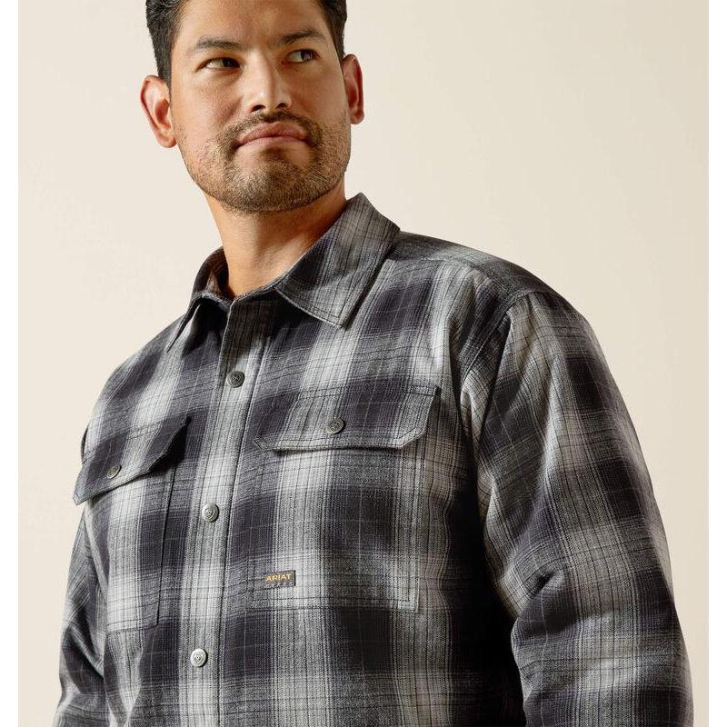 Ariat Men's Rebar Flannel Insulated 60G Shirt Jacket - Black - 10062721 Small / Black / Standard - Overlook Boots