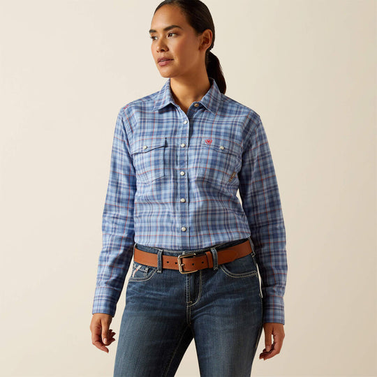 Ariat Laurel Camisa de Trabajo con Broches para Mujer, Resistente al Fuego (FR) - Azul - 10062832 - Imagen 4