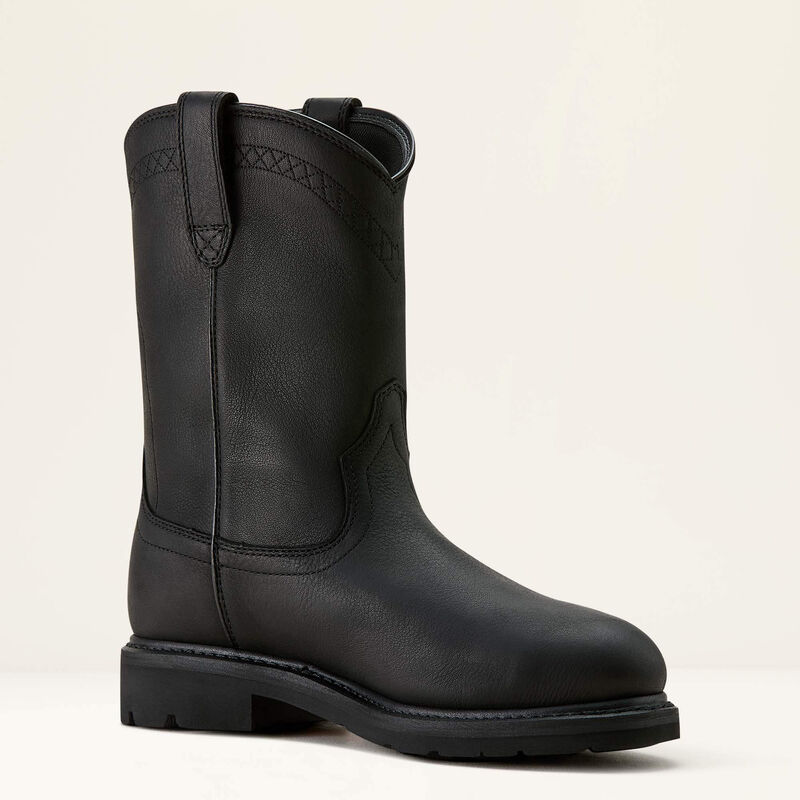 Ariat Men's Sierra Steel Toe Waterproof Roper Work Boot - Black - 10063833 - Overlook Boots