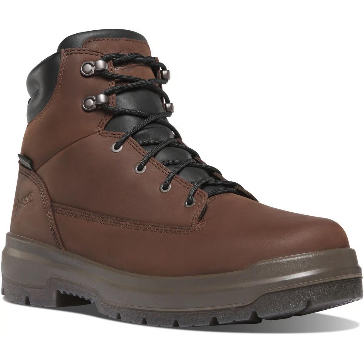 Danner Men's Ground Control 6" Steel Toe WP Work Boot- Brown- 14521 7 / Medium / Brown - Overlook Boots