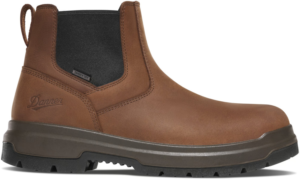 Danner Men's Ground Control 6" Waterproof Chelsea Work Boot - Brown - 14522 7 / Medium / Brown - Overlook Boots
