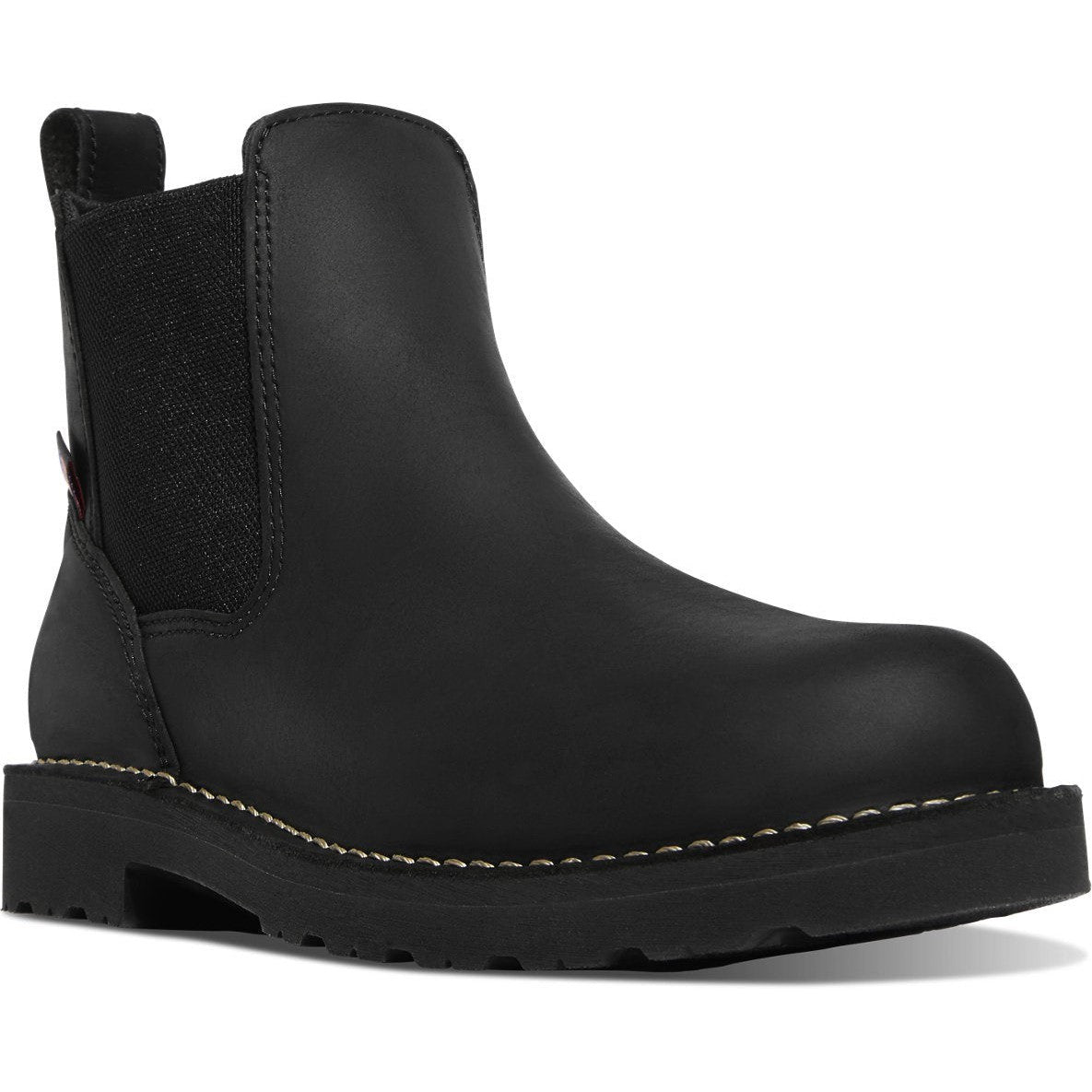 Danner Men's Bull Run 6" Plain Toe Chelsea Work Boot -Black- 15483 - Overlook Boots