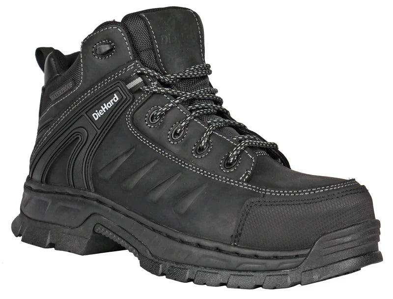 DieHard Men's Squire Composite Toe Waterproof Work Boot - Black - DH50115 7 / Wide / Black - Overlook Boots