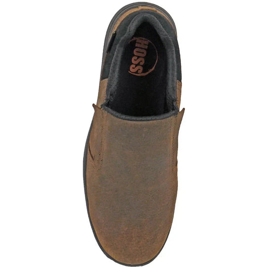 Hoss Men's Worker Composite Toe Met Guard Slip On Work Shoe - Brown 30402 - Overlook Boots