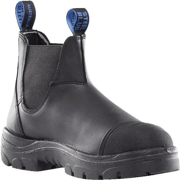 Steel Blue Men's Hobart Scuff Steel Toe Slip Resistant Work Boot -Black- 812967 7 / Medium / Black - Overlook Boots