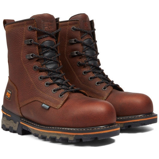 Timberland Pro Men's Boondock 8" Composite Toe Waterproof Work Boot - Brown - TB11112A210 7 / Medium / Brown Tumbled - Overlook Boots