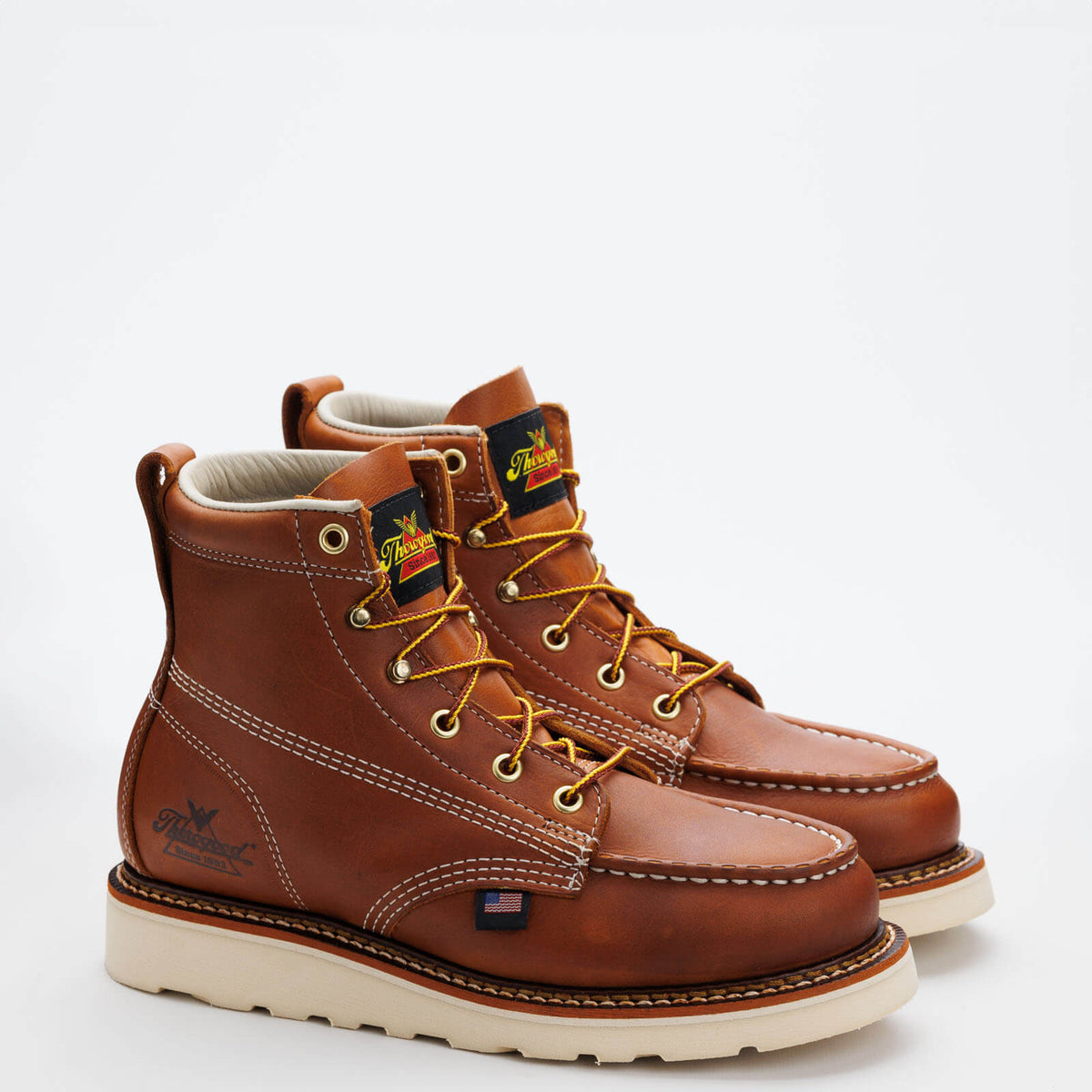 Thorogood Women's American 6" Moc Toe Wedge Work Boot -Tobacco- 514-4200 - Overlook Boots