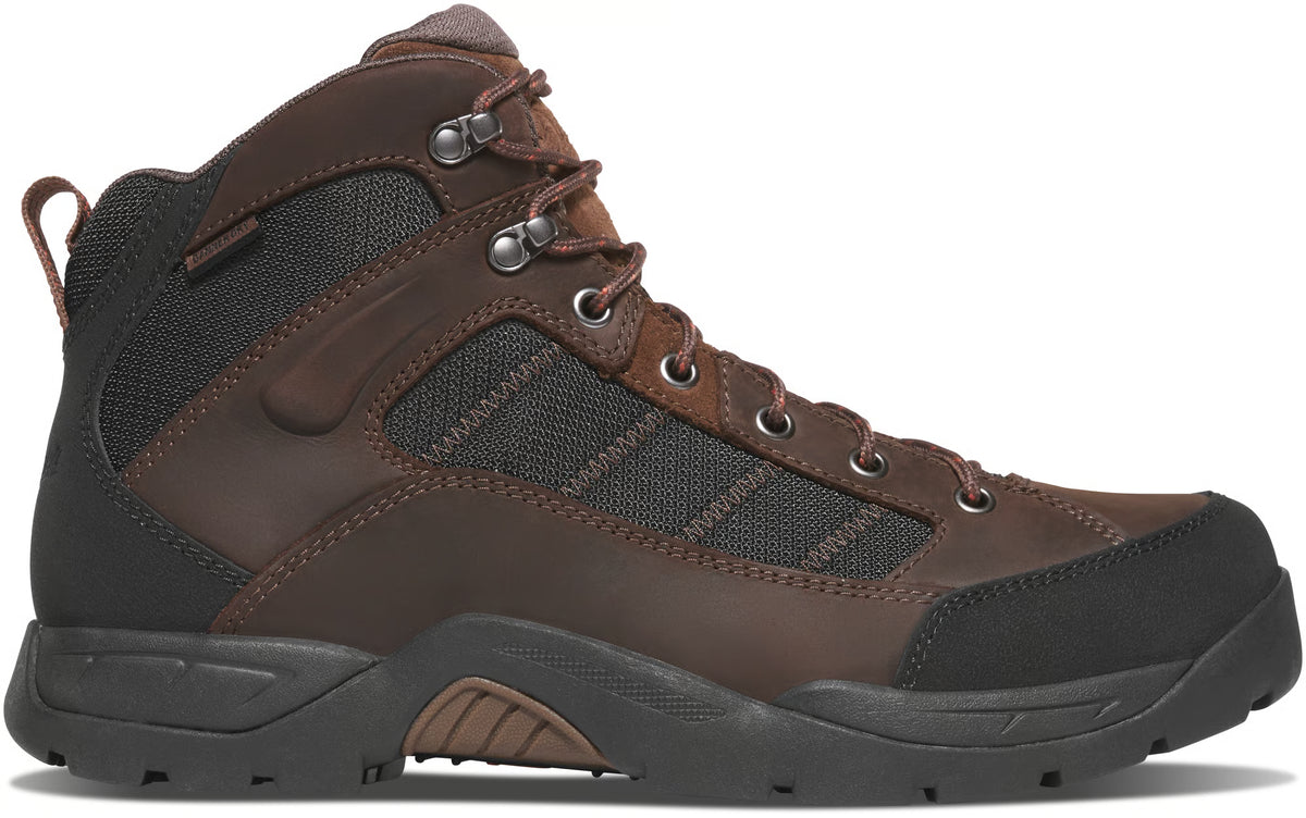 Danner Men's Radical 451 5" Waterproof Hiking Boot - Dark Brown / Red - 65501 - Overlook Boots