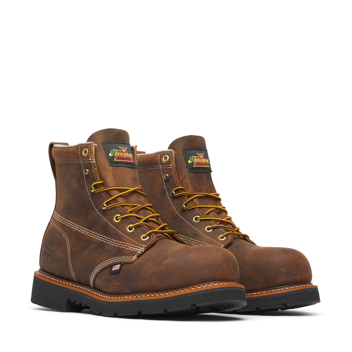 Thorogood Men's American Heritage 6" Steel Toe Slip Resistant Work Boot - Brown - 804-4111 - Overlook Boots