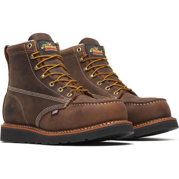 Thorogood Men's American Heritage 6" Steel Toe Wedge Work Boot - Brown - 804-4135 - Overlook Boots