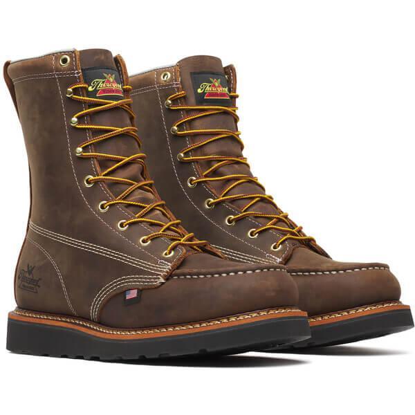 Thorogood Men's American Heritage 8" Moc Toe Wedge Work Boot - Brown - 814-4235 - Overlook Boots