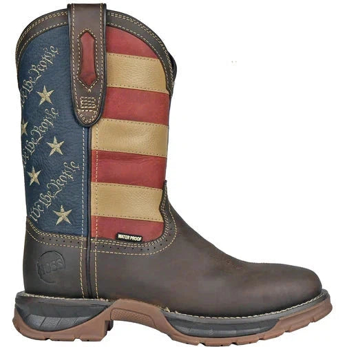 Hoss We The People Bota de Trabajo para Hombre, Impermeable, Punta Suave, Que Absorbe la Humedad - Café - 94022 - Imagen 2