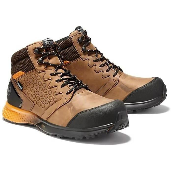 Timberland PRO Men's Reaxion Composite Toe Waterproof Work Boot - Brown/Orange - TB1A1ZR1214 7 / Medium / Brown - Overlook Boots