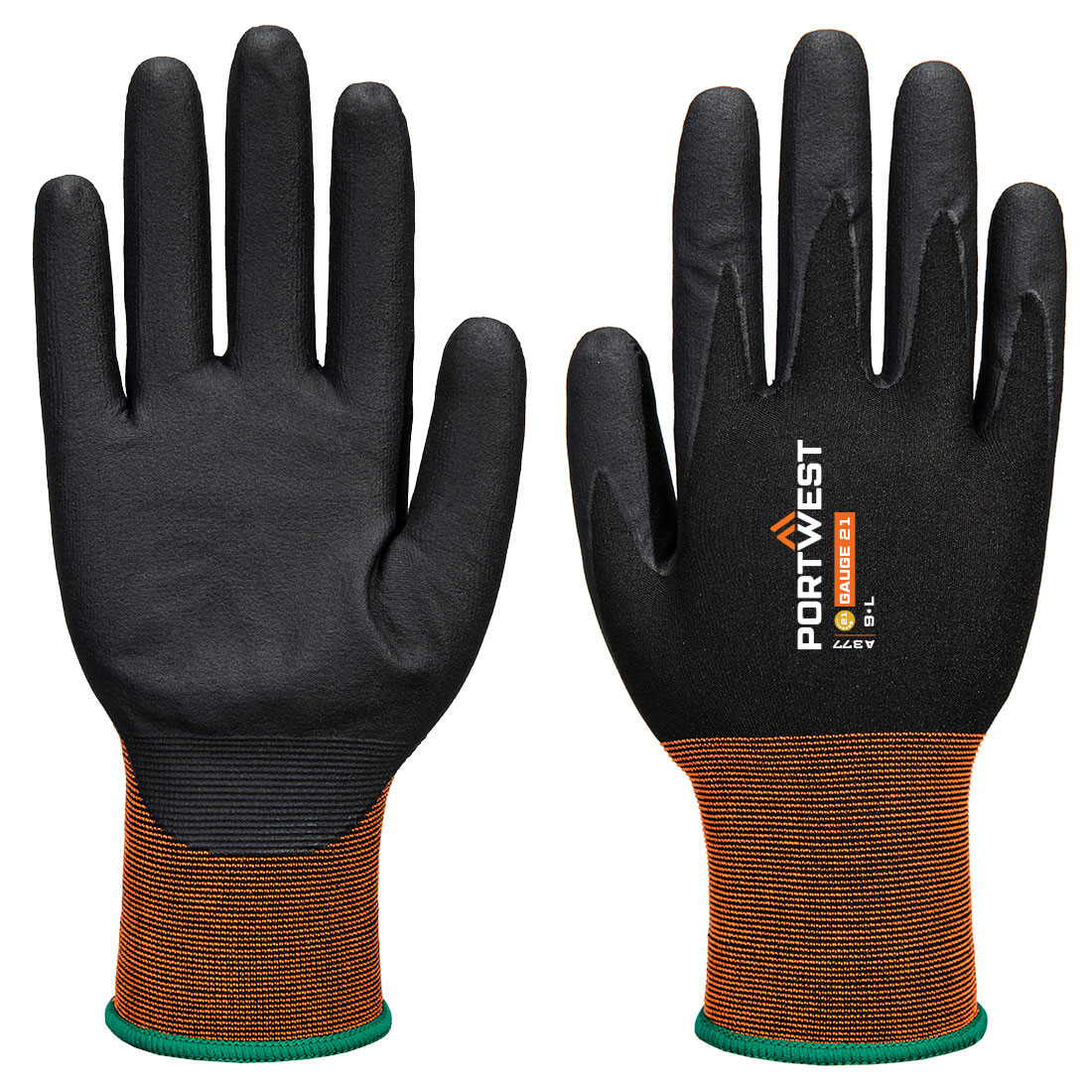 Portwest GP Grip 21 Nitrile Micro foam Glove - Black - 12 Pack - A377 X-Small / Black - Overlook Boots