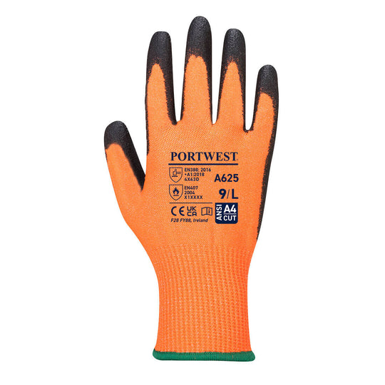 Portwest Vis-Tex Cut Resistant Glove - Orange - 12 PACK - A625 - Overlook Boots